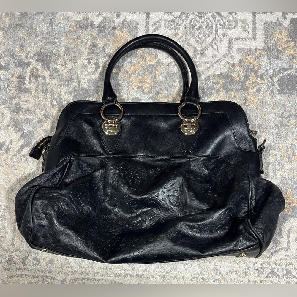 Ripani Women's Black Leather Handbag Bag Purse Italy